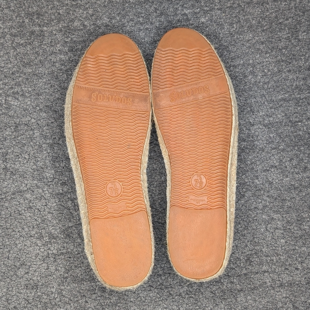 Soludos Suede Espadrille Platform Smoking Slippers Grey Women's 7.5 - Picture 10 of 12